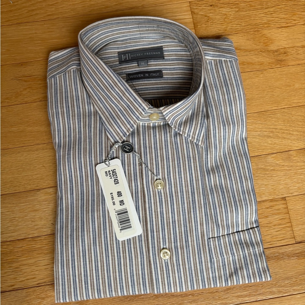 Hickey Freeman Men Shirt Woven in Italy Size M